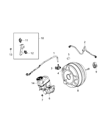 BRAKE BOOSTER VACUUM Diagram for 68377889AB