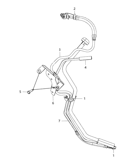 2011 Ram 1500 Fuel Lines, Front Diagram