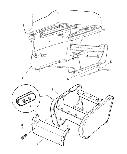 2003 Dodge Ram Van Shield-Seat Cushion Diagram for 5DN68DX9