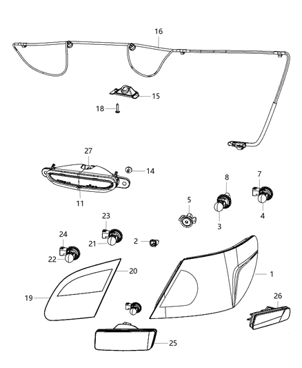 2008 Chrysler Sebring Lamp-Tail Stop Turn Diagram for 5303986AC
