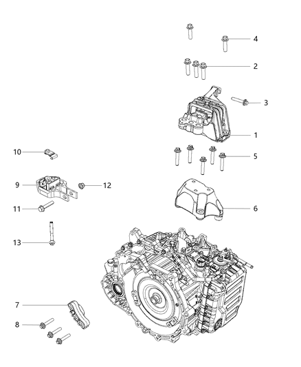 2015 Dodge Dart INSULATOR-Transmission Mount Diagram for 68171877AC