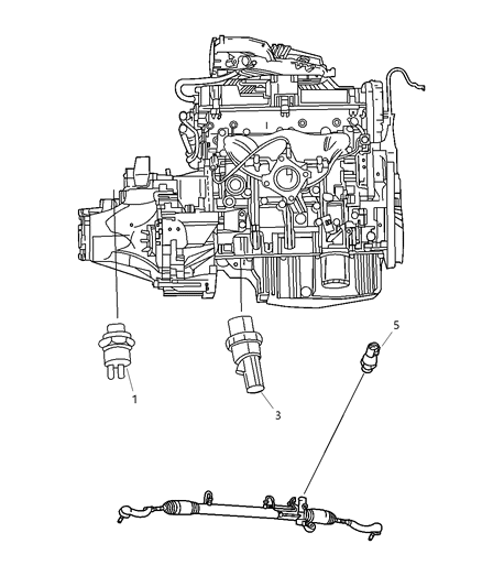 2003 Chrysler Sebring Switches - Engine, Transmission, Steering Diagram