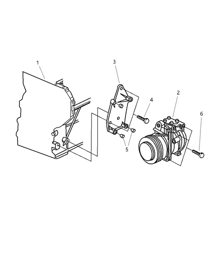 1999 Jeep Grand Cherokee Compressor, Mounting Diagram 1