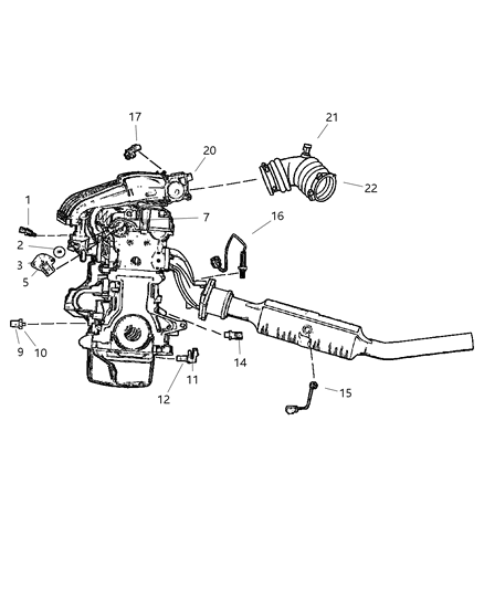 2003 Chrysler PT Cruiser Oxygen Sensor Diagram for 5033500AA