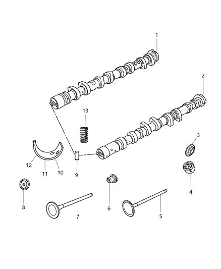 2009 Chrysler Sebring Engine Exhaust Camshaft Diagram for 4884736AC