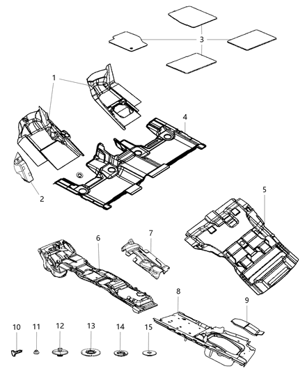 2019 Jeep Grand Cherokee Clip-Carpet Diagram for 5NT401U5AA