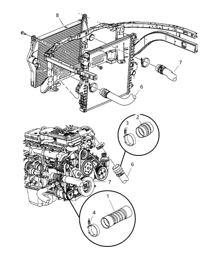 2004 Dodge Ram 1500 Hose-Charge Air Cooler Diagram for 5086569AA