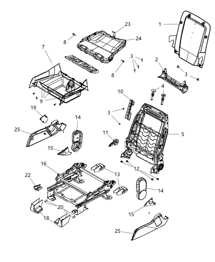 2009 Dodge Journey Shield-Passenger INBOARD Diagram for 1LE321DVAA