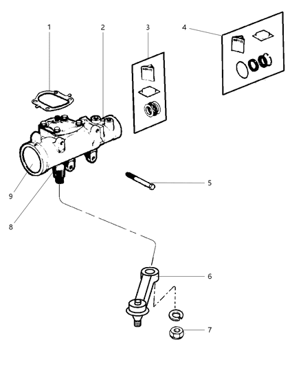 1997 Dodge Dakota Gear & Mounting, Power Steering Diagram