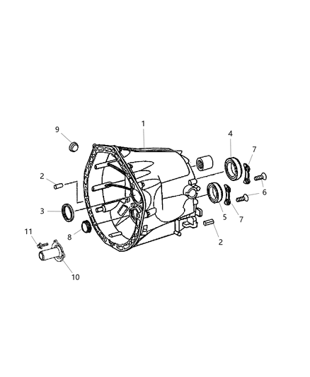 2007 Jeep Wrangler Front Case & Related Parts Diagram 1