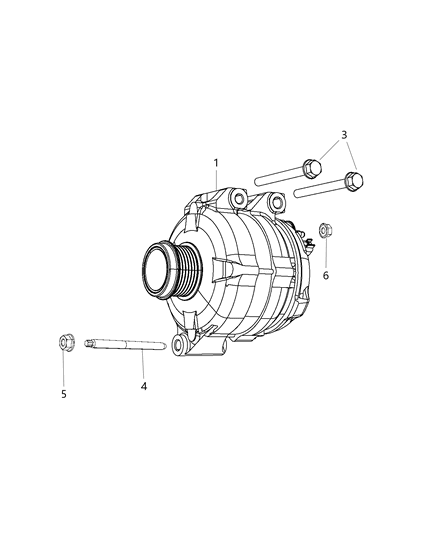 2013 Chrysler Town & Country Generator/Alternator & Related Parts Diagram 1