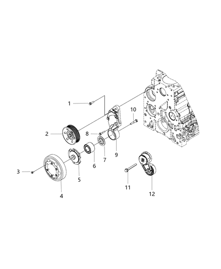 2011 Ram 4500 Pulley-Fan Diagram for 68002978AA