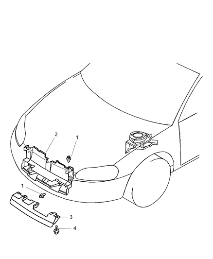 2005 Dodge Stratus Duct-Front Bumper Air Guide Diagram for MR956331