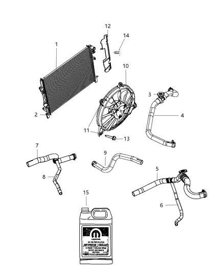 2009 Dodge Journey Radiator & Related Parts Diagram 2