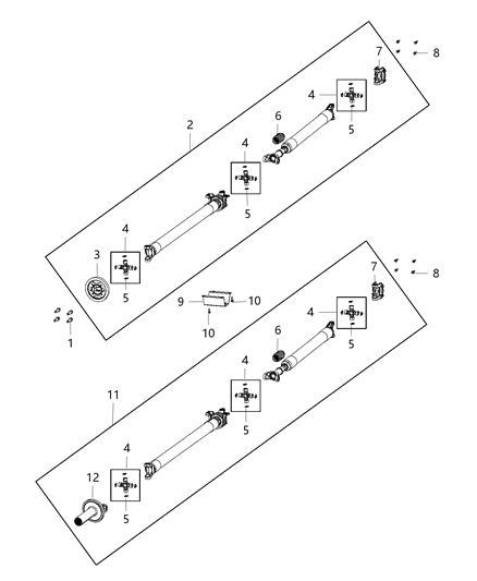 2016 Ram 3500 Rear Drive Shaft Diagram for 68190346AB