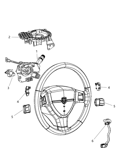 2008 Dodge Durango Switches - Steering Column & Wheel Diagram