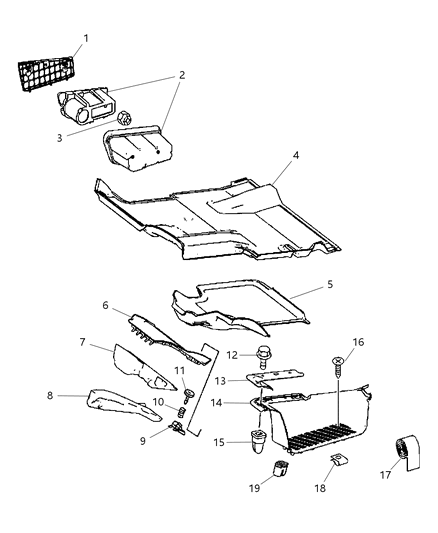 2007 Dodge Sprinter 2500 Support-FOOTREST Diagram for 68010621AA