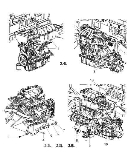 2005 Dodge Caravan Plumbing - Heater Diagram 1