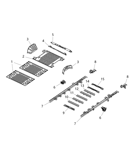 2014 Ram ProMaster 3500 CROSSMEMBER-Rear Floor Diagram for 68134642AA