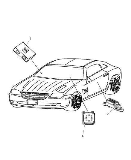 2005 Chrysler Crossfire Air Bag Modules & Sensors Diagram