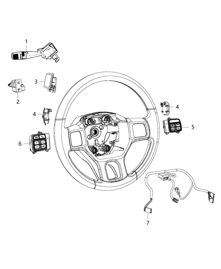 2015 Ram 2500 Switches - Steering Column & Wheel Diagram