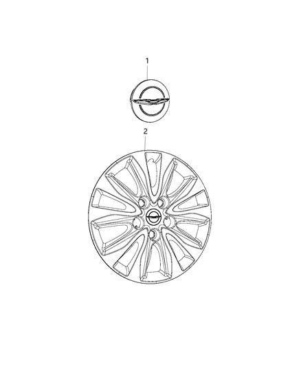2020 Chrysler Voyager Cap-Wheel Center Diagram for 7BB94DX8AA