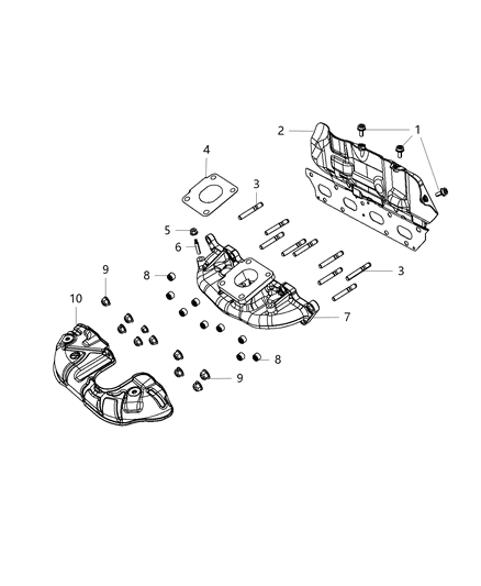 2017 Jeep Renegade Exhaust Manifold And Heat Shields Diagram 1