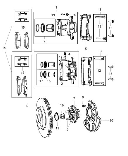 2011 Chrysler 300 Adapter-Disc Brake CALIPER Diagram for 5137669AB