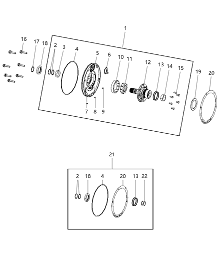 2008 Dodge Ram 2500 Oil Pump & Related Parts Diagram 1