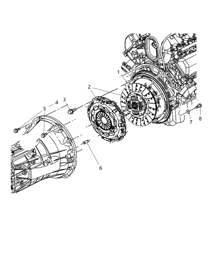 2003 Dodge Ram 3500 CLTCH Kit-Pressure Plate And Disc Diagram for 4897532AC