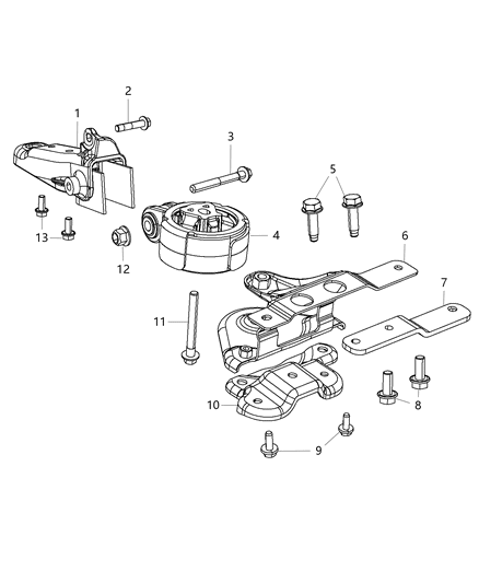 2012 Dodge Journey Support-Engine Mount Diagram for 68137977AD