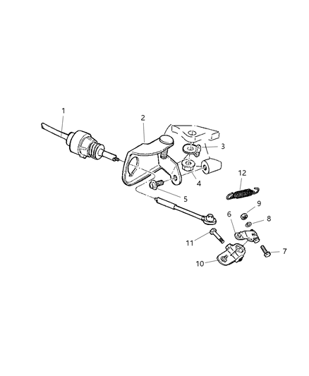 1998 Dodge Ram Van Automatic Transmission Shifter Cable Upper Diagram for 52107696AB