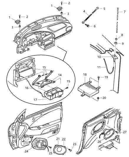 1998 Chrysler Sebring Strap-2.5L Trans To Engine Diagram for 4608390