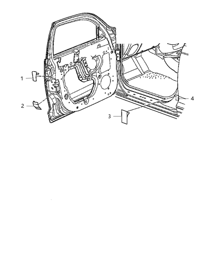 2009 Chrysler PT Cruiser Front Door Diagram