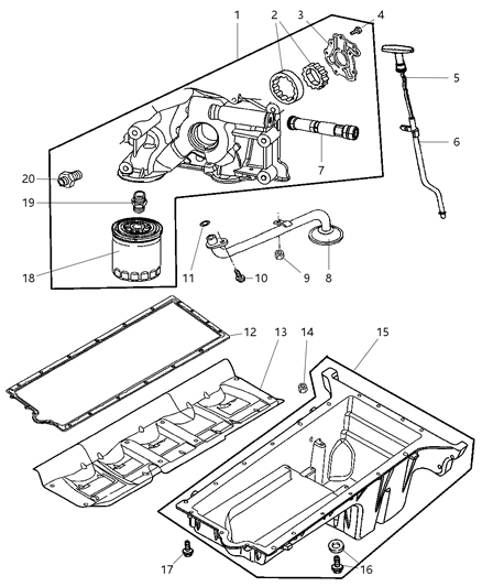 2006 Dodge Ram 1500 Pan-Engine Oil Diagram for 5037607AB