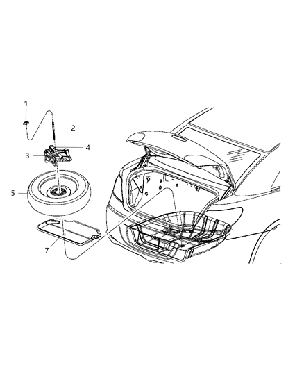 2010 Chrysler Sebring Shield-Spare Tire Diagram for 5076641AC