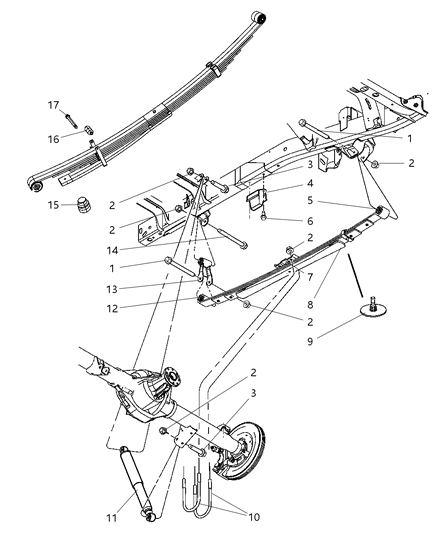 2006 Dodge Ram 1500 ABSORBER-Suspension Diagram for 55366628AD