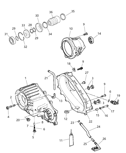 2002 Jeep Grand Cherokee Case & Related Parts Diagram 1