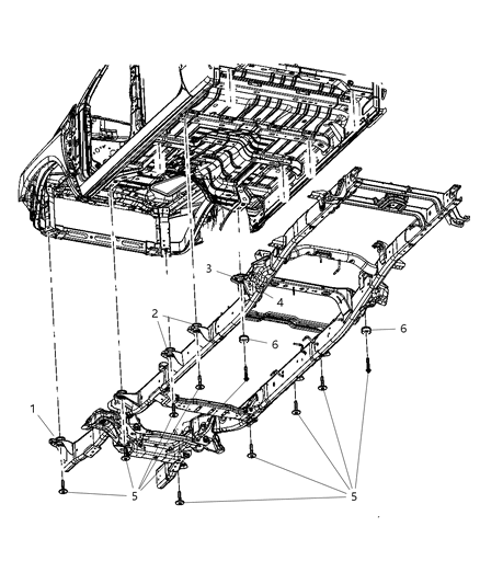 2013 Ram 2500 ISOLATOR-Body Hold Down Diagram for 55398754AE