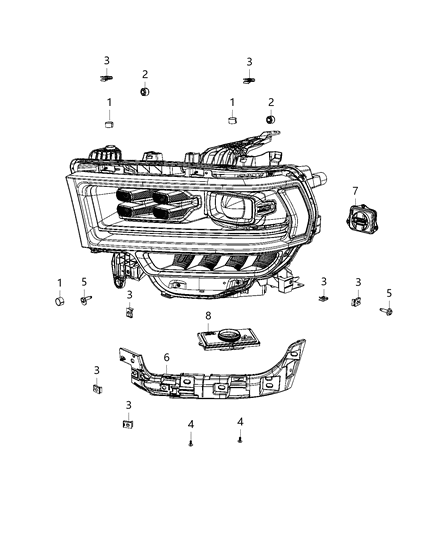 2019 Ram 2500 Module-ACTUATION Diagram for 68448768AA