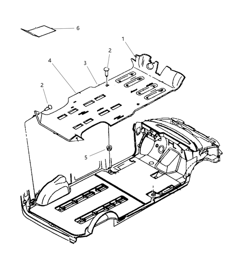 1998 Dodge Grand Caravan Carpet Diagram for RK25RC8AA