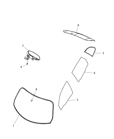 2009 Chrysler PT Cruiser Glass-Front Door Diagram for 4724561AB