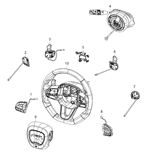 2021 Dodge Durango Switches - Steering Column & Wheel Diagram