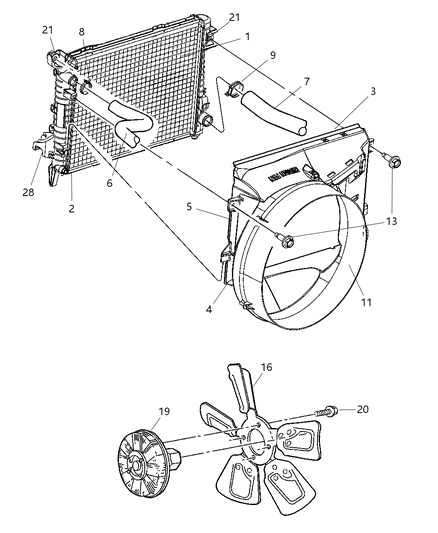 2005 Dodge Ram 1500 Hose-Radiator Diagram for 55056982AA