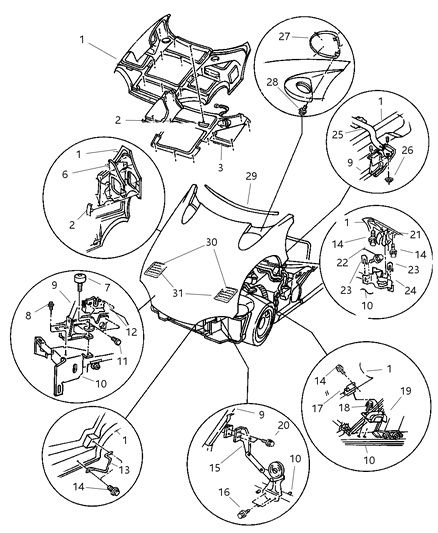 1999 Dodge Viper LOUVER-NACADUCT Diagram for 4763335AB
