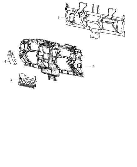 2010 Chrysler PT Cruiser Instrument Panel Structure Diagram