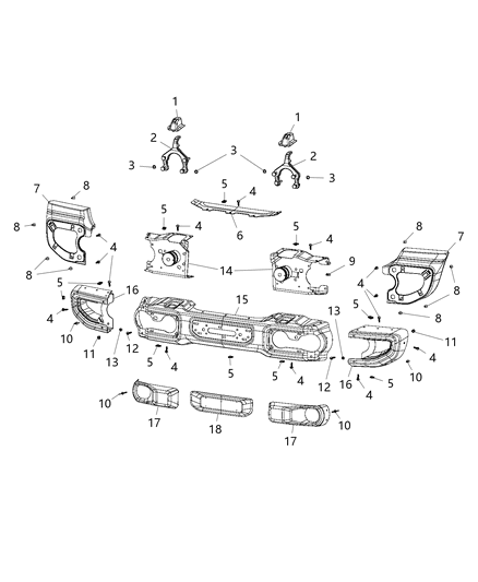 2020 Jeep Gladiator Bumper, Front Diagram 5