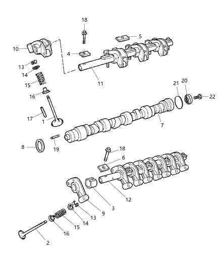 2003 Dodge Neon Camshaft & Valves Diagram 1