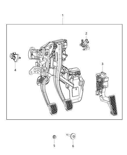 2020 Jeep Wrangler Pedal-Non Adjustable Diagram for 4581890AK