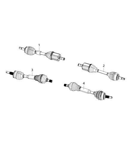 2021 Jeep Cherokee Axle Half Shaft Left Diagram for 68320309AA